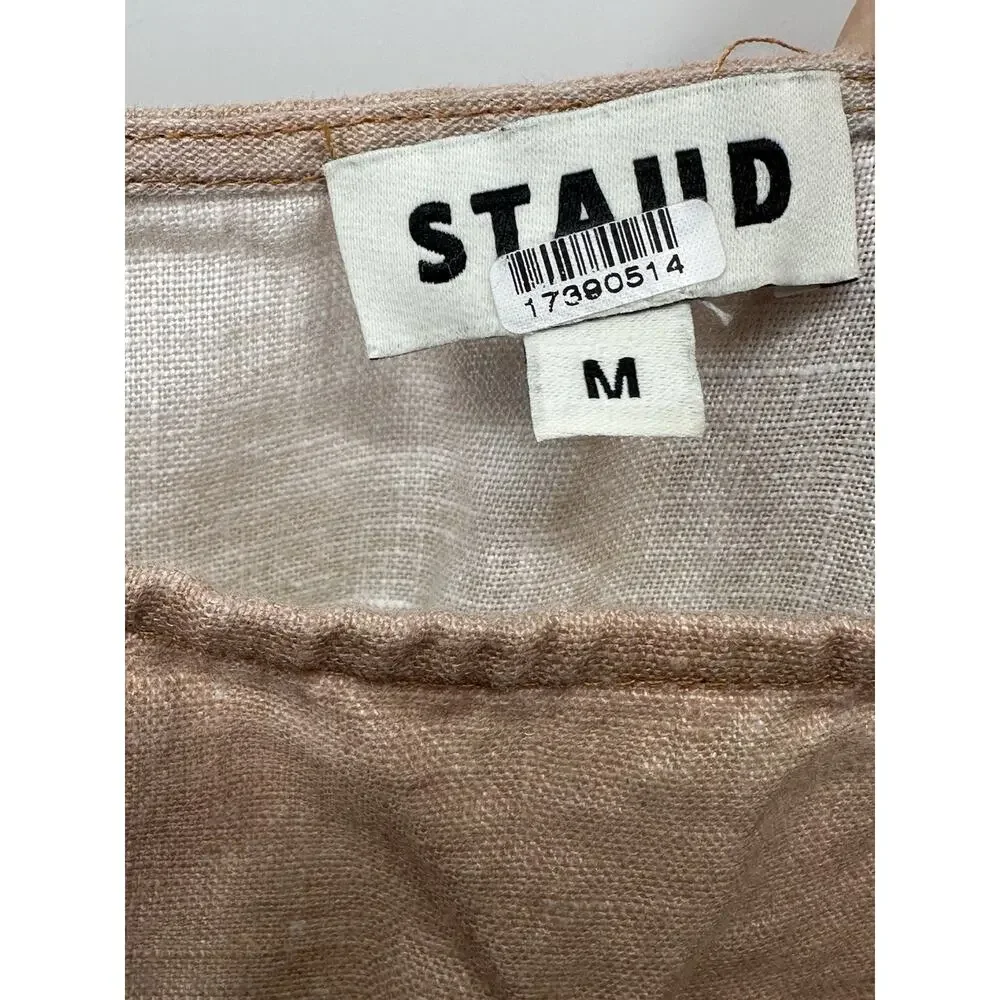 Staud Multicolored Laura Linen Dress Size M with Hole and Fabric Pull - Picture 7 of 12